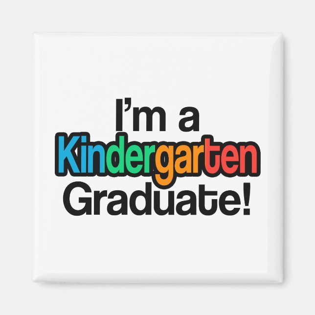 Colourful Kids Graduation Kindergarten Graduate Magnet (Front)
