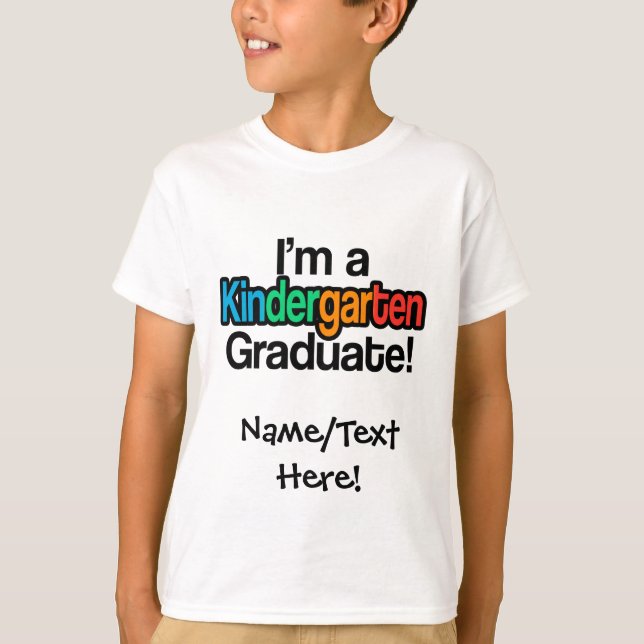 Colourful Kids Graduation Kindergarten Graduate T-Shirt (Front)