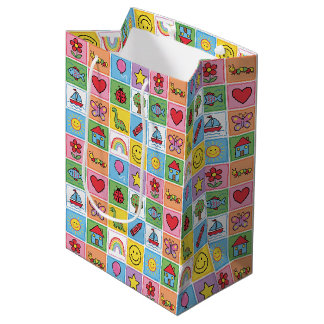 Colourful Kids Icons Patchwork Gift Bag