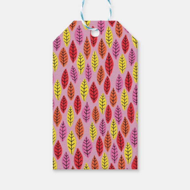 Colourful Kids Leaf pattern Gift Tags (Front)