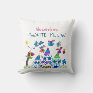Colourful Kids Name Throw Pillow