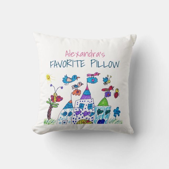 Colourful Kids Name Throw Pillow (Front)