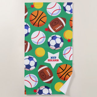 Colourful Kids Personalized Sports Beach Towel