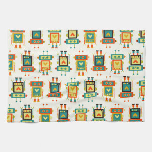 Colourful Kids Robot Kitchen Towel