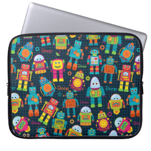 Colourful Kids Robot Laptop Sleeve