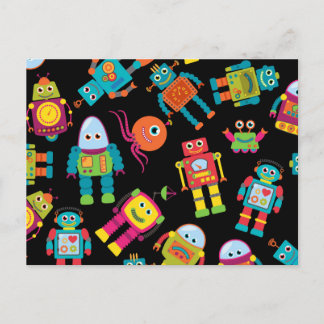 Colourful Kids Robot Postcard