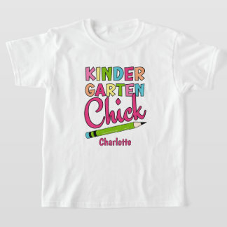 Colourful Kindergarten Chick – First day of school T-Shirt