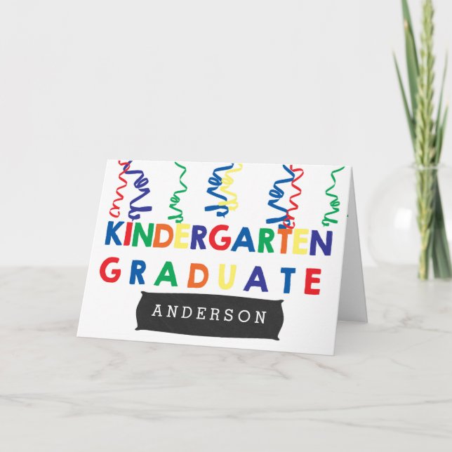 Colourful Kindergarten Graduate  Card (Front)