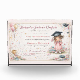 Colourful Kindergarten Graduation Certificate Photo Block