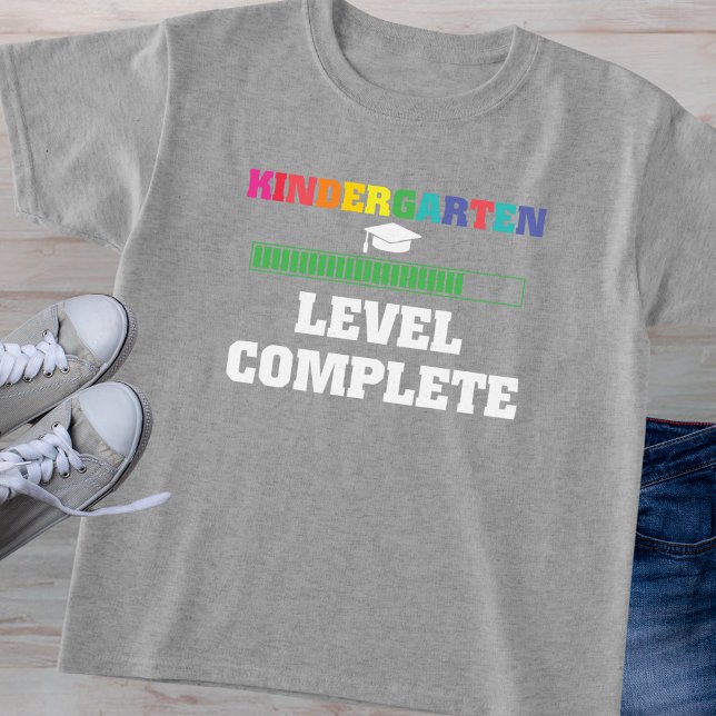 Colourful "Kindergarten Level Complete" Child's T-Shirt (Creator Uploaded)