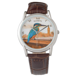 Colourful Kingfisher Bird With London Skyline Watch