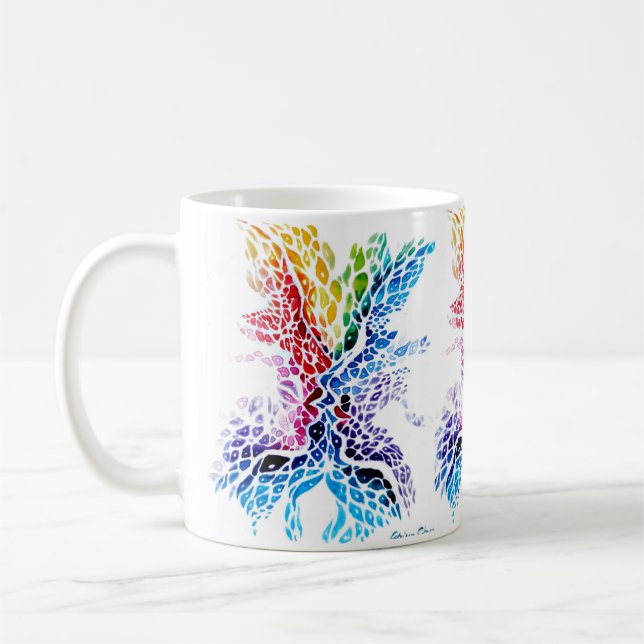 Colourful kiss coffee mug (Left)