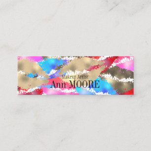 Colourful kiss lips pattern splash mini business card