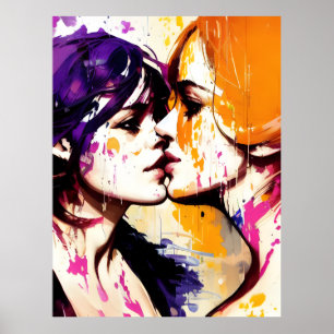 Colourful Kiss Poster
