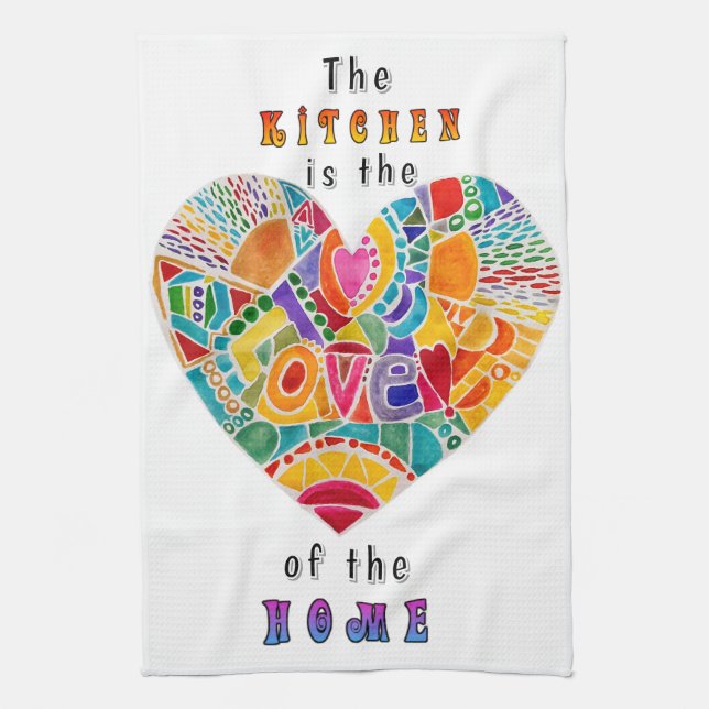 Colourful Kitchen is Heart of the Home Towel (Vertical)