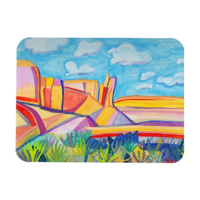 Colourful Kitchen Mesa Landscape Painting Magnet (Horizontal)