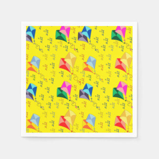 Colourful kites festival napkin