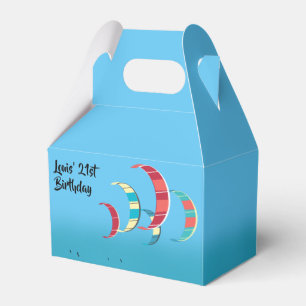 Colourful Kitesurfing Kites in the Blue Sky Favor Box