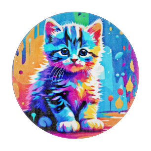Colourful Kitten Design Cutting Board