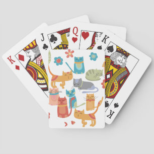 Colourful Kitty Cats Print Gifts for Cat Lovers Playing Cards