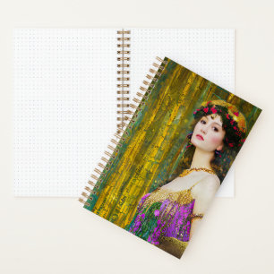 Colourful Klimt Style Collage Portrait of a Woman Notebook