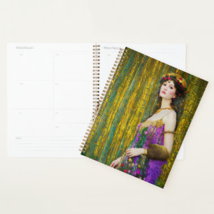 Colourful Klimt Style Collage Portrait of a Woman Planner