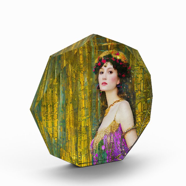 Colourful Klimt Style Collage Portrait of Woman Photo Block (Left)