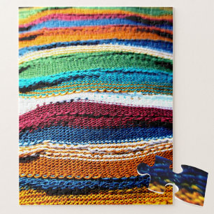 Colourful Knit Stripes Jigsaw Puzzle