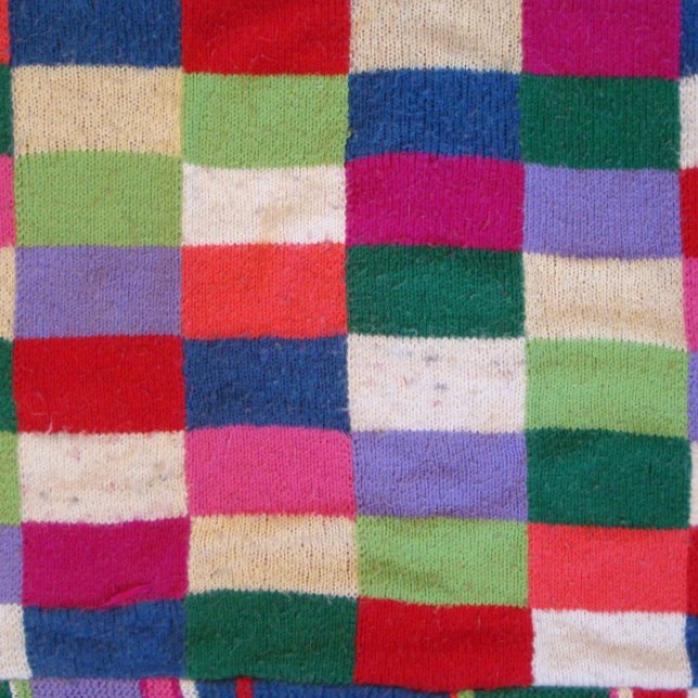 colourful knitted patchwork squares fun design mug (Creator Uploaded)