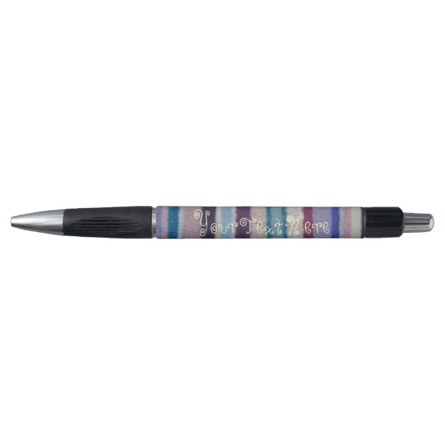 colourful knitted stripes original fun vintage pen (Front)