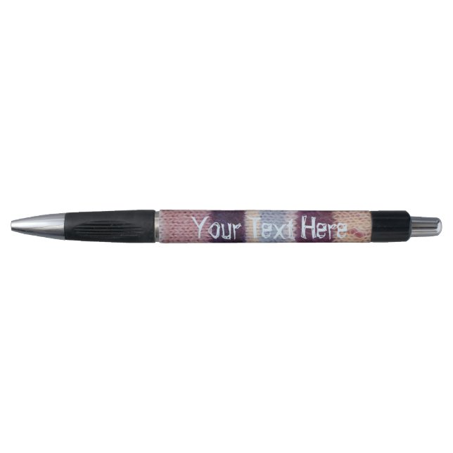 colourful knitted stripes original fun vintage pen (Front)