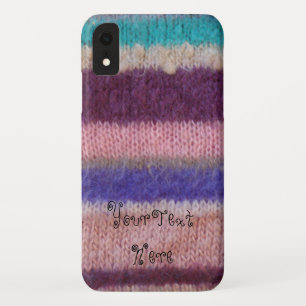 colourful knitted stripes vintage style fun iPhone XR case