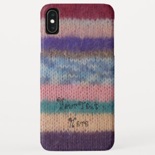 colourful knitted stripes vintage style fun iPhone XS max case