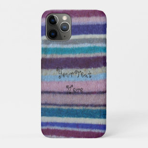 colourful knitted stripes vintage style fun design iPhone 11 pro case