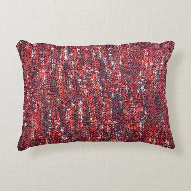 Colourful Knitted Texture: Cozy Background Accent Pillow (Front)
