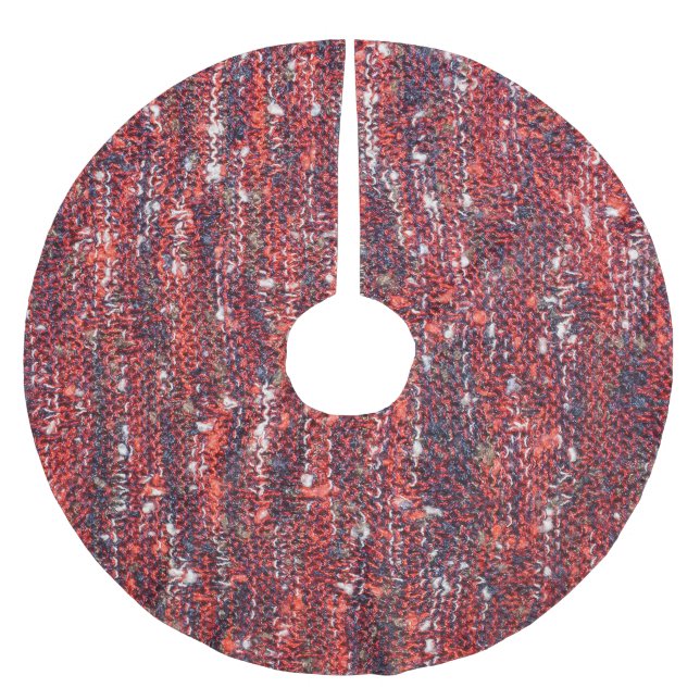 Colourful Knitted Texture: Cozy Background Brushed Polyester Tree Skirt (Front)