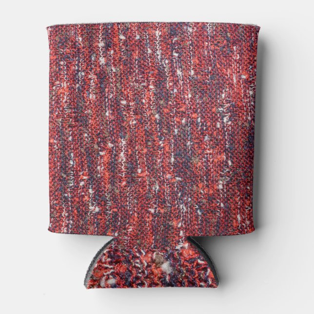 Colourful Knitted Texture: Cozy Background Can Cooler (Front)