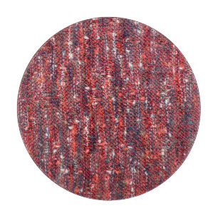 Colourful Knitted Texture: Cozy Background Cutting Board