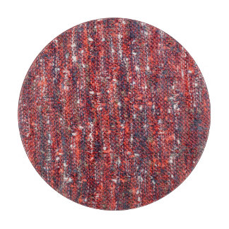 Colourful Knitted Texture: Cozy Background Cutting Board