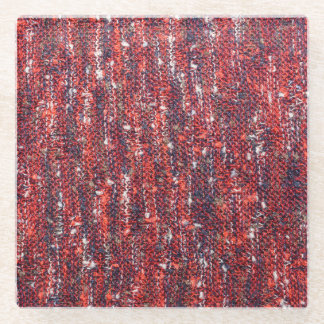 Colourful Knitted Texture: Cozy Background Glass Coaster