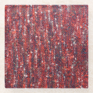 Colourful Knitted Texture: Cozy Background Glass Coaster