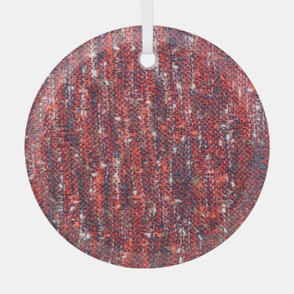 Colourful Knitted Texture: Cozy Background Glass Ornament