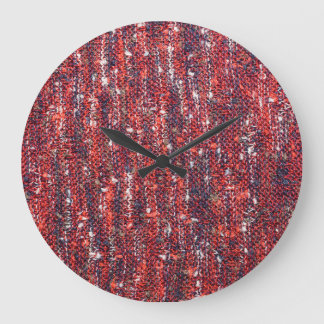 Colourful Knitted Texture: Cozy Background Large Clock