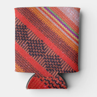 Colourful knitwear: multicolored rope background. can cooler