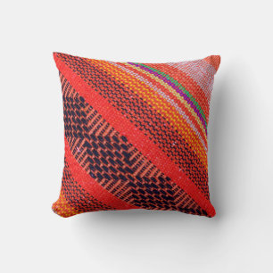 Colourful knitwear with multi colour of the rope a throw pillow