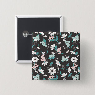 Colourful Koala Pattern Cute Animal and Floral 2 Inch Square Button