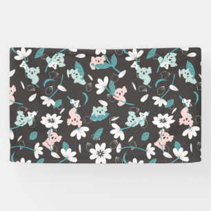 Colourful Koala Pattern Cute Animal and Floral Banner