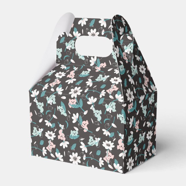 Colourful Koala Pattern Cute Animal and Floral Favor Box (Front Side)