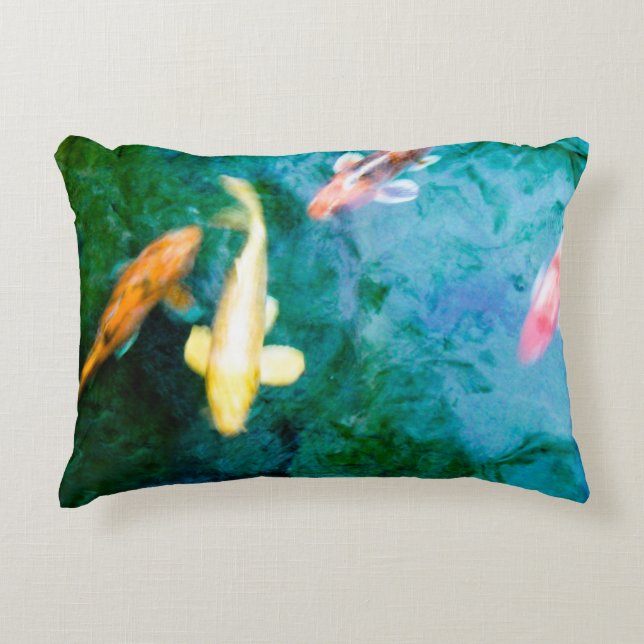 Colourful Koi Fish Accent Pillow (Front)