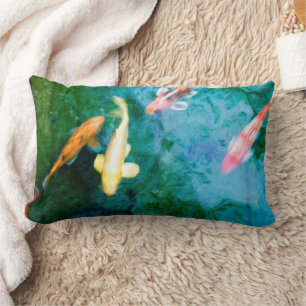 Colourful Koi Fish Lumbar Pillow